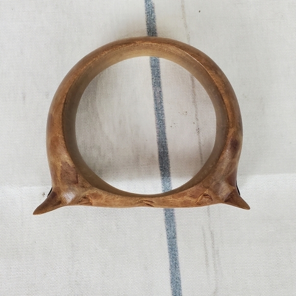 2/$25 Vintage Wooden Wraparound Giraffe Bangle 7" - Picture 15 of 16